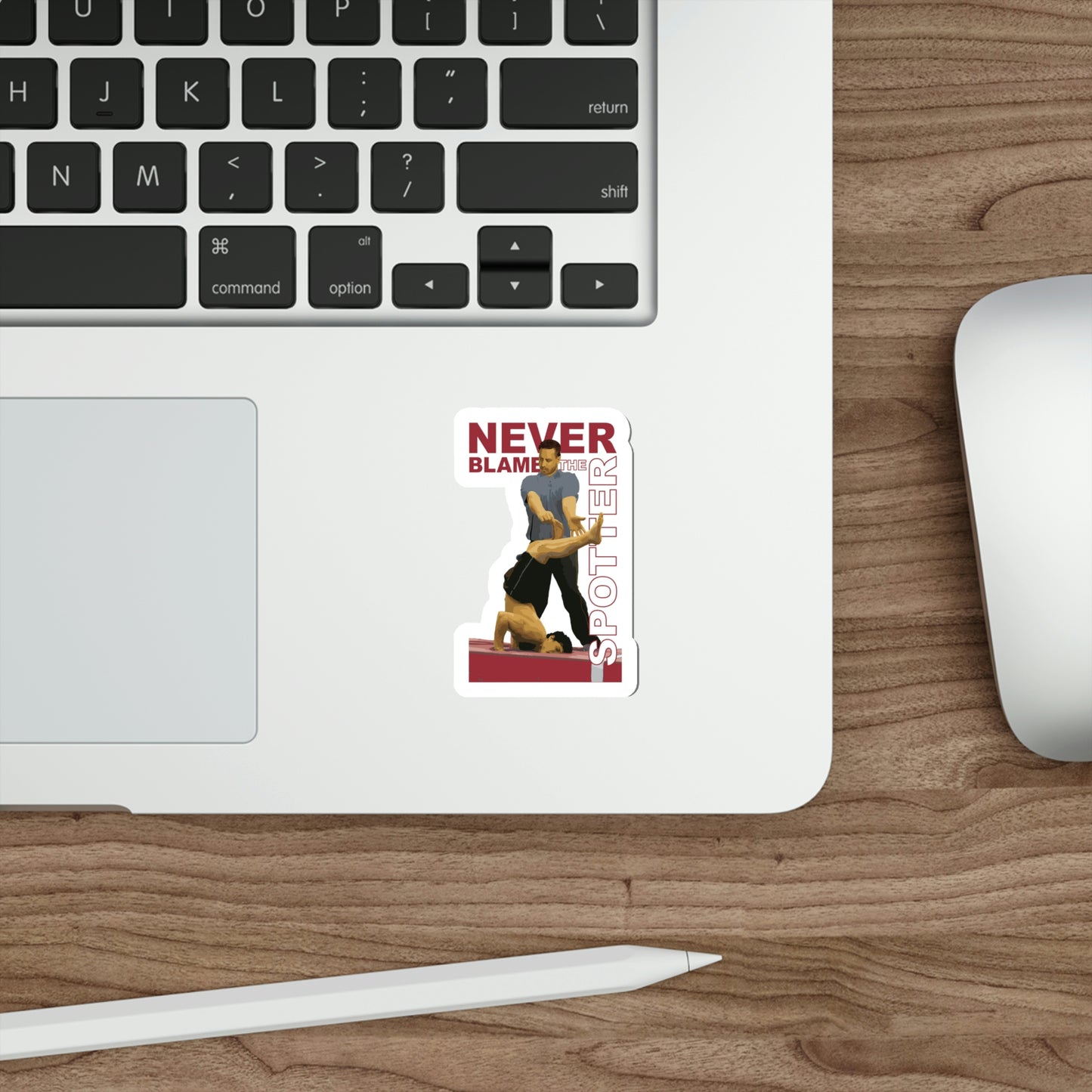 "Never Blame the Spotter" Die Cut Sticker